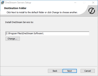 Destination Folder dialog box